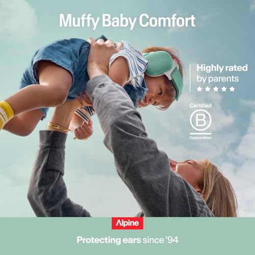 Alpine Muffy Baby Ear Defender for Babies and Toddlers up to 36 Months - CE & UKCA Certified - Noise Reduction Earmuffs - Comfortable Baby Headphones Against Hearing Damage & Improves Sleep - Blue