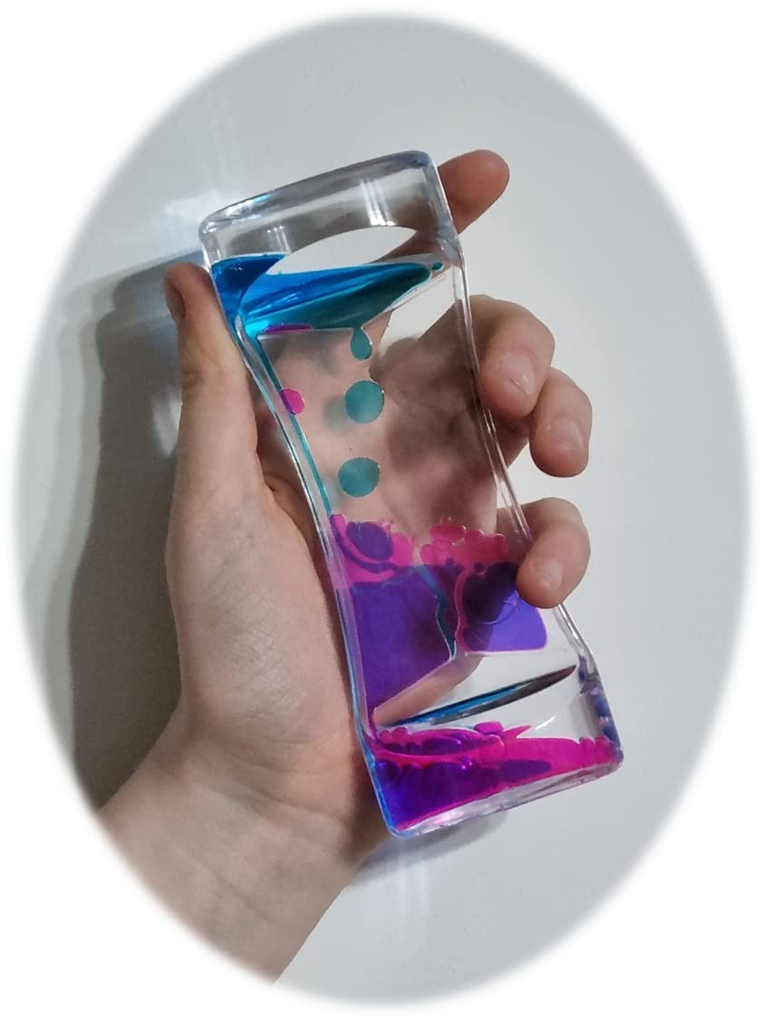 Liquid Sensory Timer for Autism, Sensory Needs, ADHD, Stress Relief, Anxiety. Autism Toy and Special Needs Sensory Fidget. Choice of Colour. (Blue & Green)