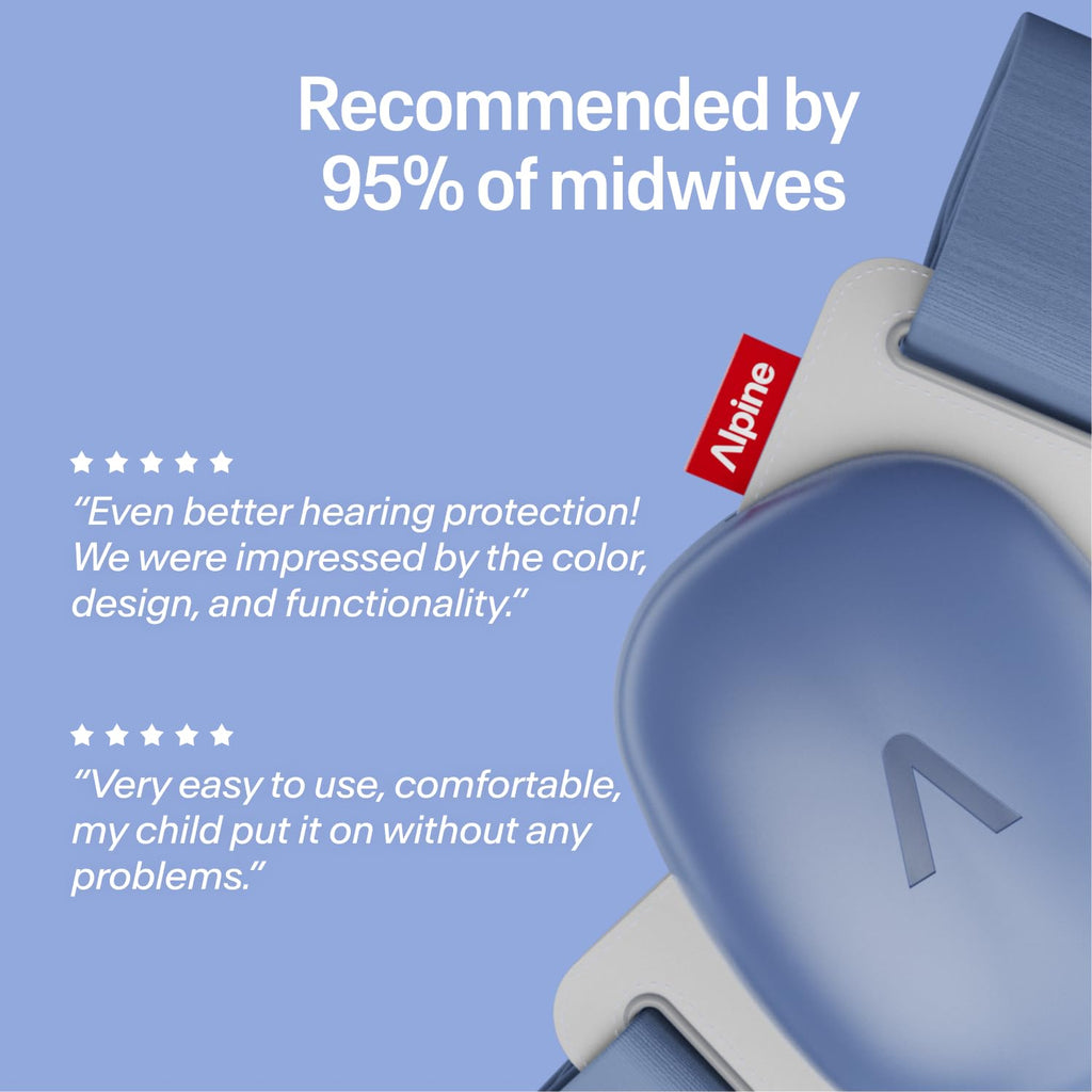 Alpine Muffy Baby Ear Defender for Babies and Toddlers up to 36 Months - CE & UKCA Certified - Noise Reduction Earmuffs - Comfortable Baby Headphones Against Hearing Damage & Improves Sleep - Blue