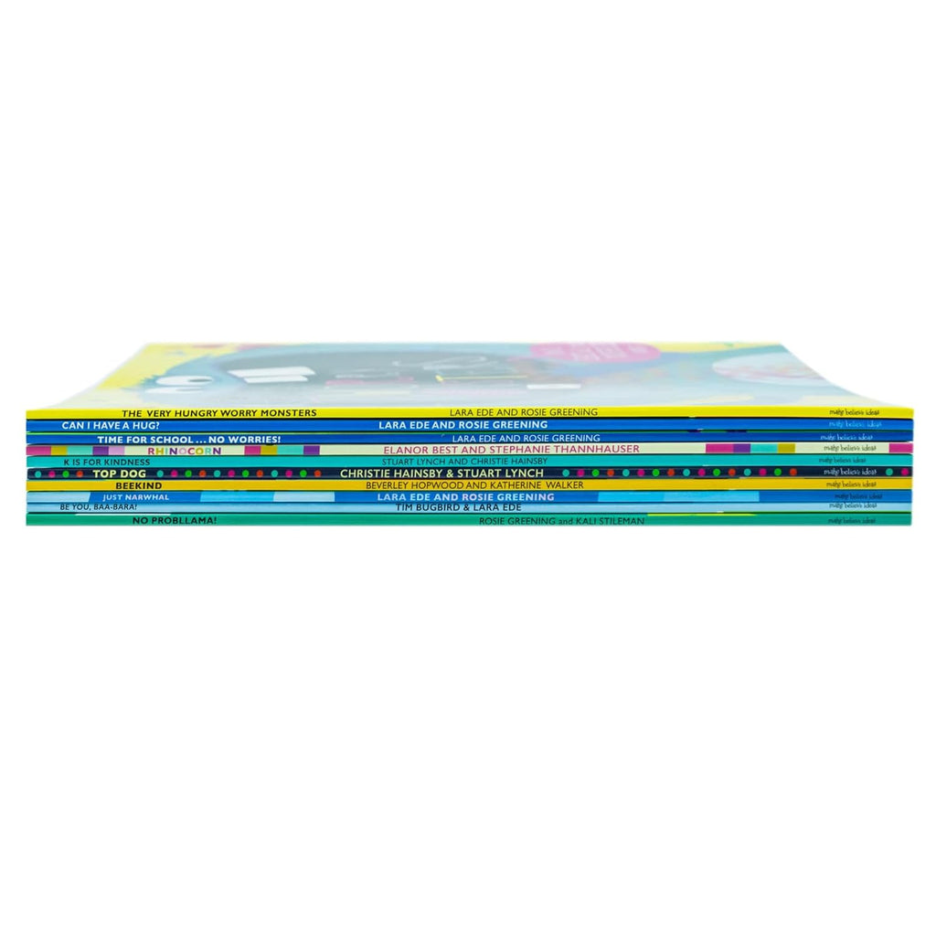 Very Hungry Worry Monster Behaviour and Emotions Library 10 Book Set Collection(Can I Have a Hug?, Time for School No Worries, Bee Kind, Be You, Rhino Corn, K is for Kindness)