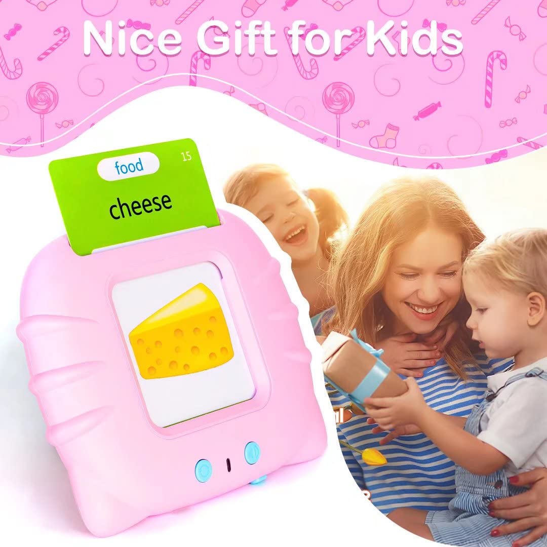 Talking Flash Cards Early Educational Toys for 3 4 5 6 Year Old Baby Boys Girls, Preschool Learning Reading Machine with 224 Words, Montessori Interactive Gift for Kids Toddlers