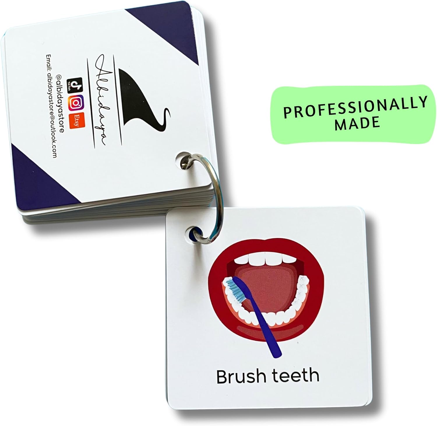 Plastic Communication Cards for Special Needs, Set of 60 Picture Exchange Communication, Non Verbal Aid Autism Senior Autistic
