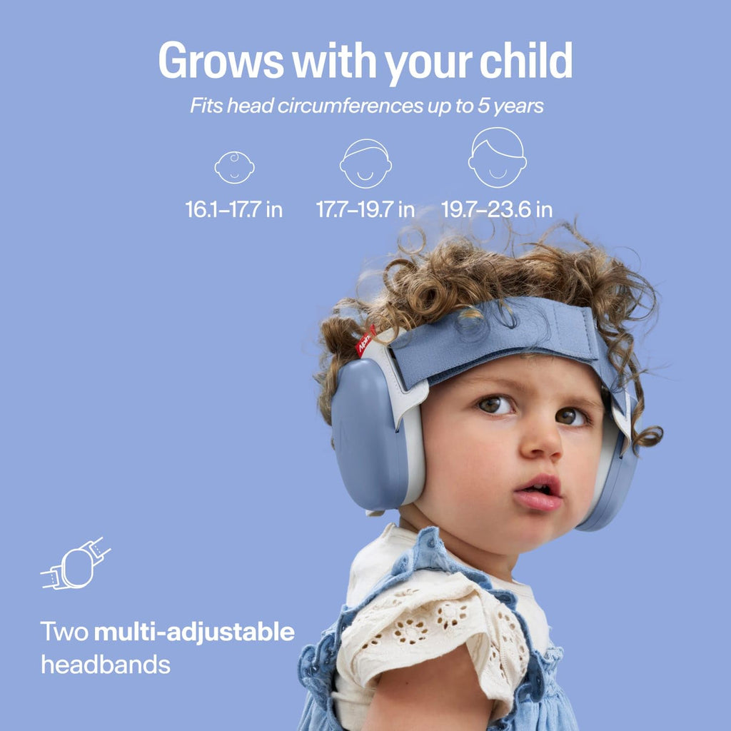 Alpine Muffy Baby Ear Defender for Babies and Toddlers up to 36 Months - CE & UKCA Certified - Noise Reduction Earmuffs - Comfortable Baby Headphones Against Hearing Damage & Improves Sleep - Blue