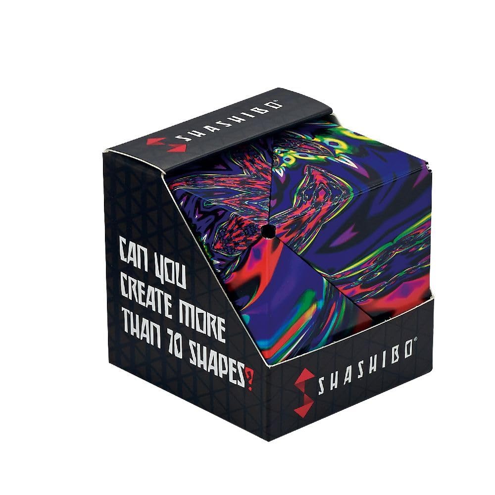 Shashibo Shape Shifting Box - Award-Winning STEM Fidget Toy with Ultra Strong Magnets - Puzzle Cube Transforms Into 100+ Shapes, Perfect Sensory Gift for Kids, Teens, and Adults (Spaced Out)