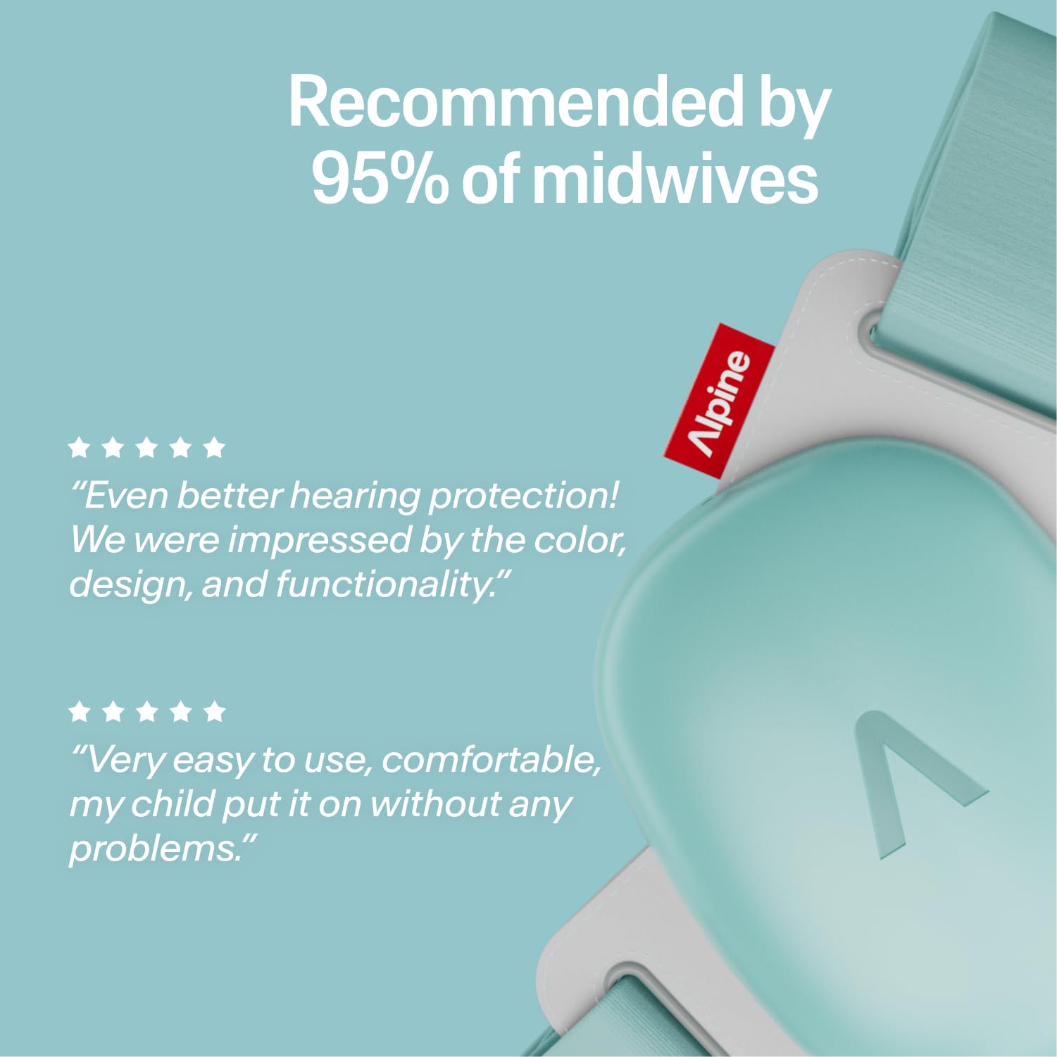 Alpine Muffy Baby Ear Defender for Babies and Toddlers up to 36 Months - CE & UKCA Certified - Noise Reduction Earmuffs - Comfortable Baby Headphones Against Hearing Damage & Improves Sleep - Blue