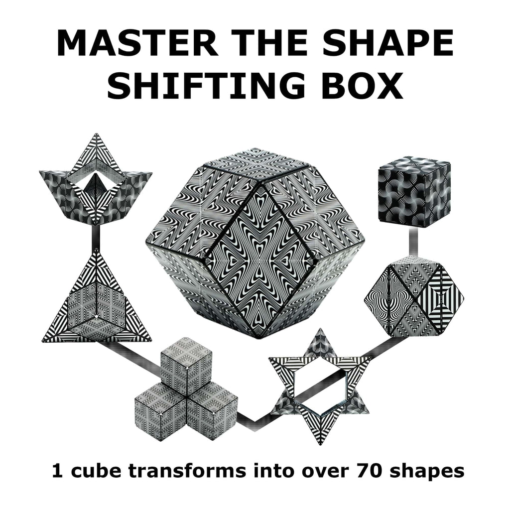 Shashibo Shape Shifting Box - Award-Winning STEM Fidget Toy with Ultra Strong Magnets - Puzzle Cube Transforms Into 100+ Shapes, Perfect Sensory Gift for Kids, Teens, and Adults (Spaced Out)