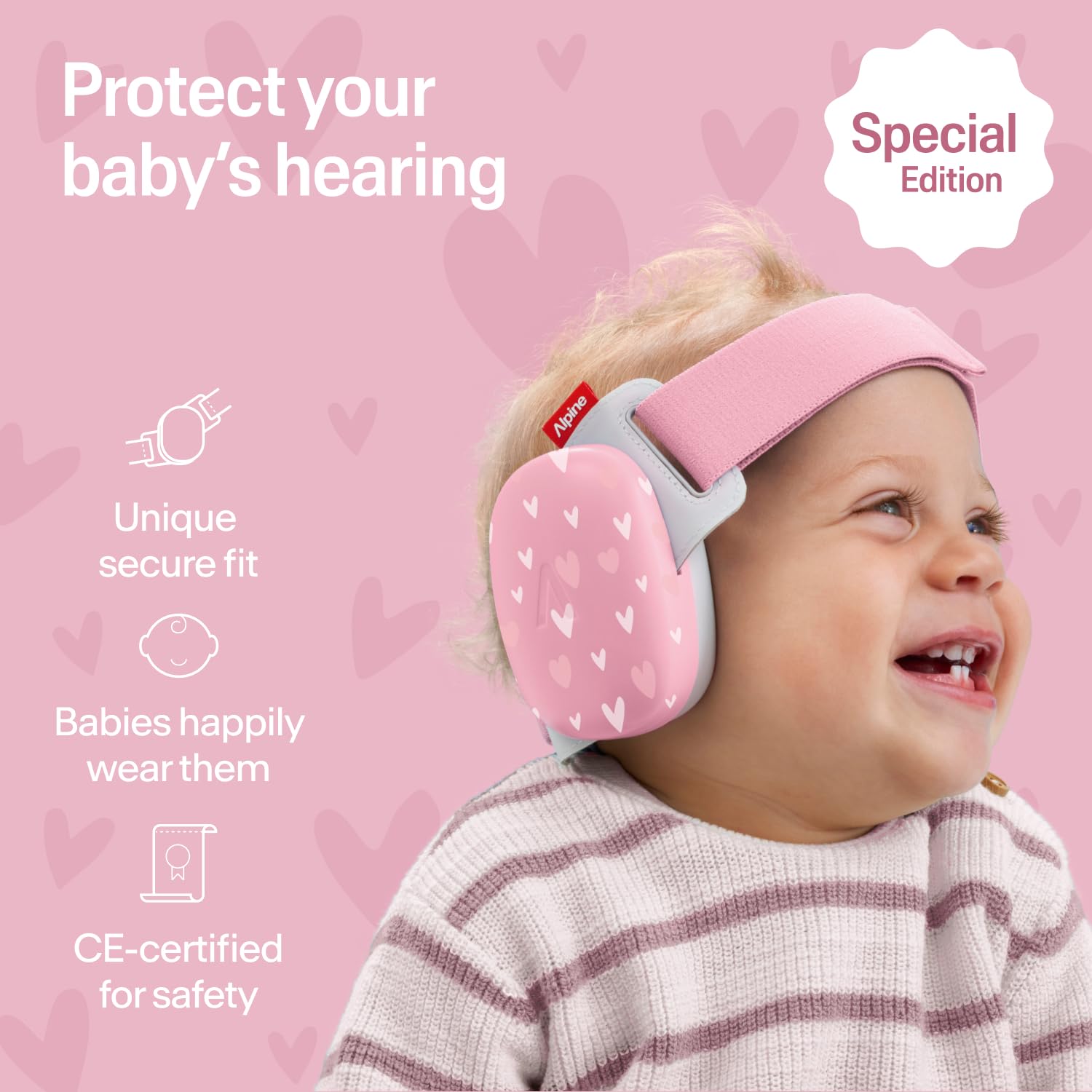 Alpine Muffy Baby Ear Defender for Babies and Toddlers up to 36 Months - CE & UKCA Certified - Noise Reduction Earmuffs - Comfortable Baby Headphones Against Hearing Damage & Improves Sleep - Blue
