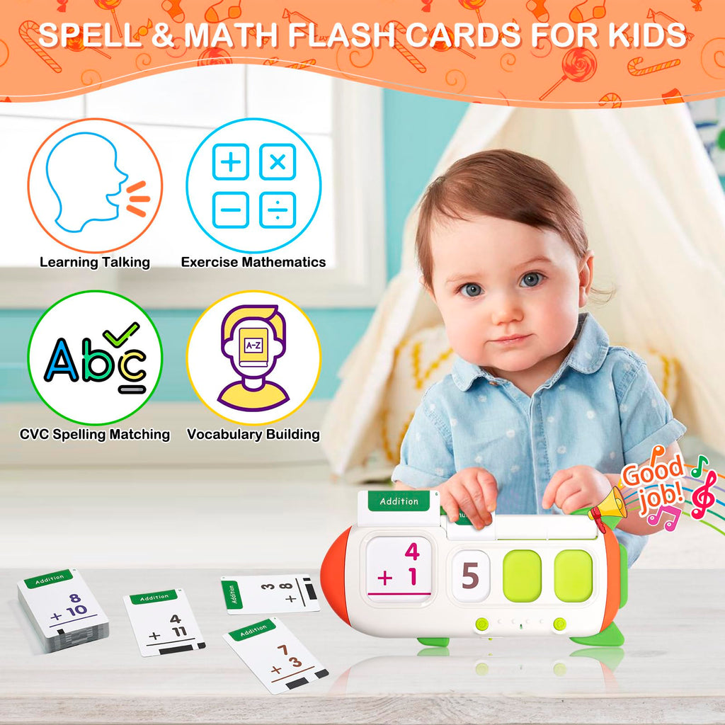 Talking Flash Cards Early Educational Toys for 3 4 5 6 Year Old Baby Boys Girls, Preschool Learning Reading Machine with 224 Words, Montessori Interactive Gift for Kids Toddlers