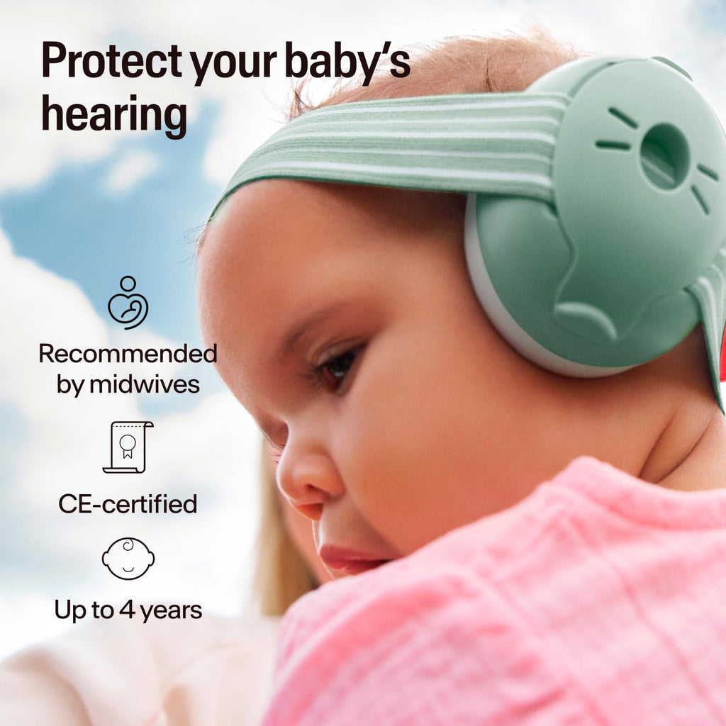 Alpine Muffy Baby Ear Defender for Babies and Toddlers up to 36 Months - CE & UKCA Certified - Noise Reduction Earmuffs - Comfortable Baby Headphones Against Hearing Damage & Improves Sleep - Blue