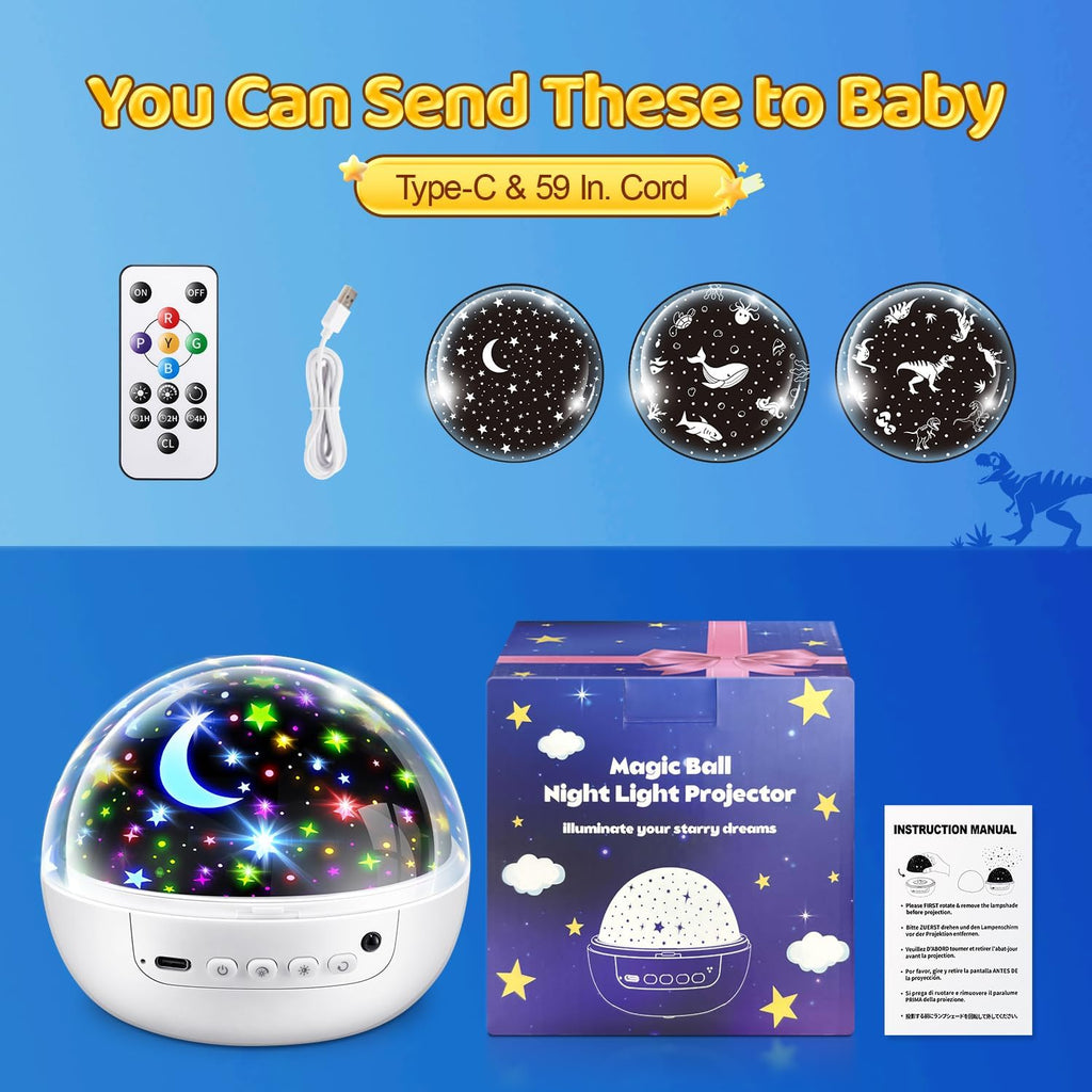 Sensory Toys Baby Toys,93 Lighting Mode Sensory Lights,Dimmable+Timer+Remote Star Projector Baby Lights Projector,360°Rotate Baby Night Light Kids Night Light Projector,Baby Boy Gifts Baby Girl Gifts