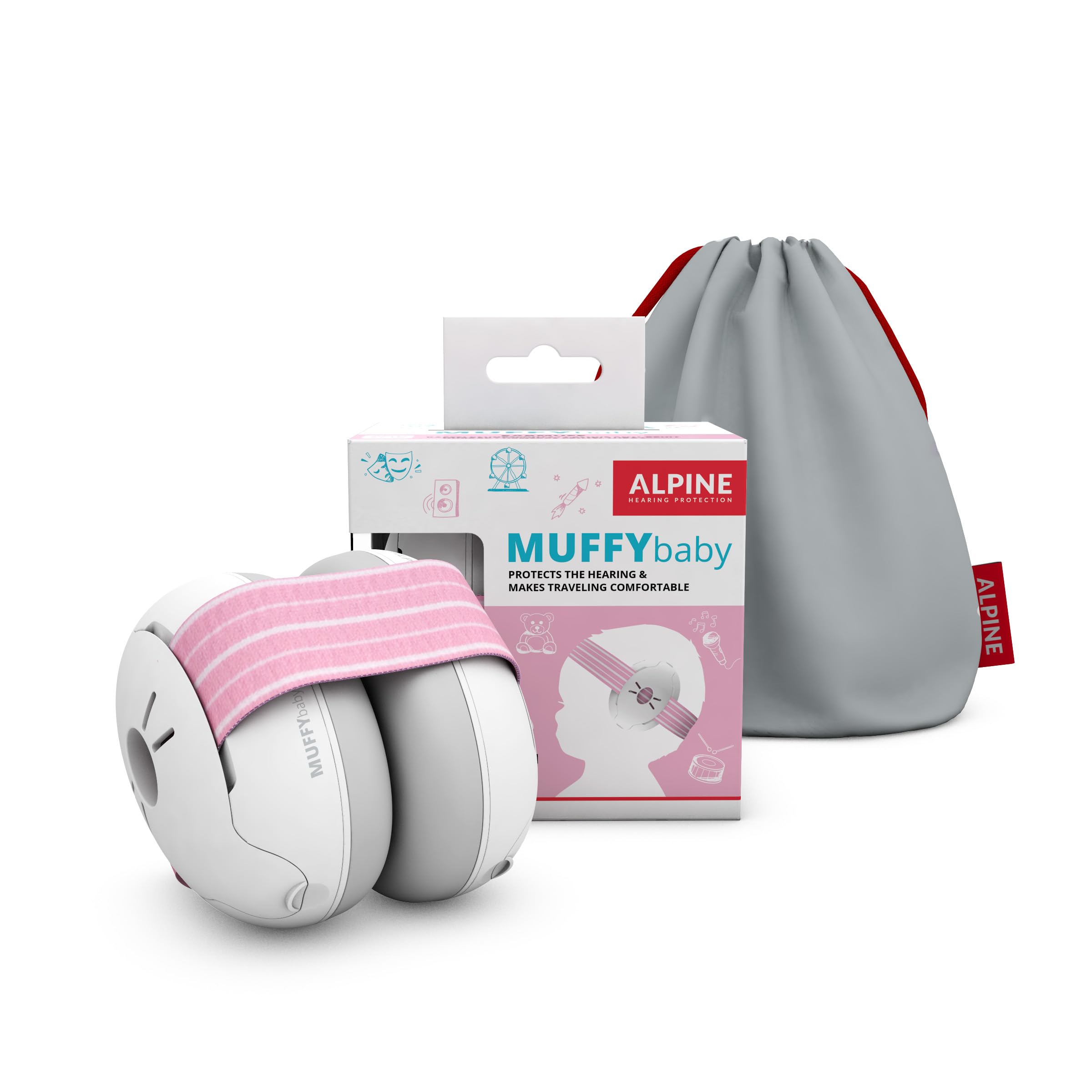 Alpine Muffy Baby Ear Defender for Babies and Toddlers up to 36 Months - CE & UKCA Certified - Noise Reduction Earmuffs - Comfortable Baby Headphones Against Hearing Damage & Improves Sleep - Blue