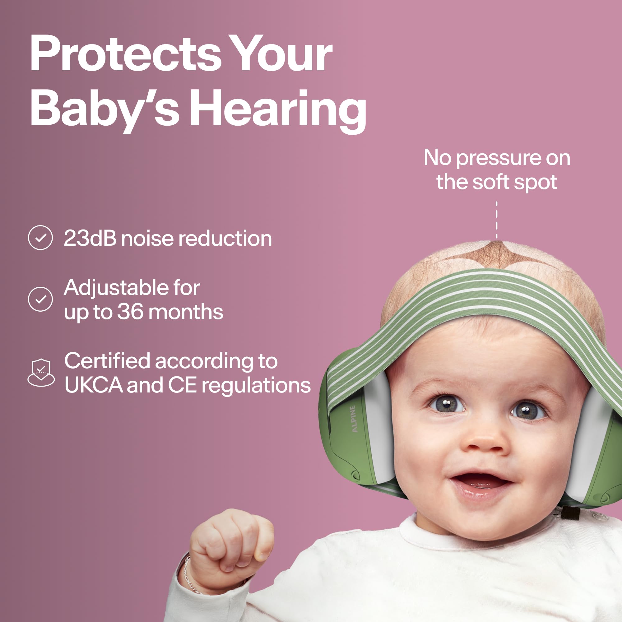 Alpine Muffy Baby Ear Defender for Babies and Toddlers up to 36 Months - CE & UKCA Certified - Noise Reduction Earmuffs - Comfortable Baby Headphones Against Hearing Damage & Improves Sleep - Blue