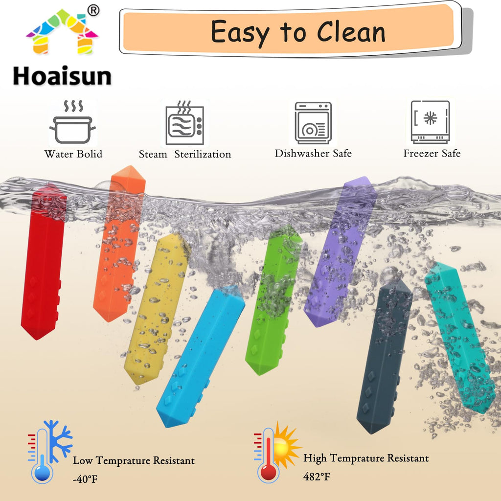 Sensory Chew Necklace Buddy 8 Pack, Diamond Shape Chew Toys for Autistic Children with ADHD, SPD, Biting, Silicone Teething Necklace Chewy Toys for Autism Reduce Chewing Anxiety Fidget
