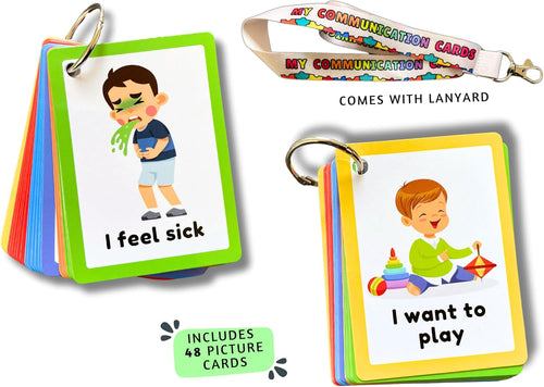 Communication Cards for Non Verbal Children and Adults, Autism Special Needs Visual Communication Aid Flash Cards (ENGLISH)
