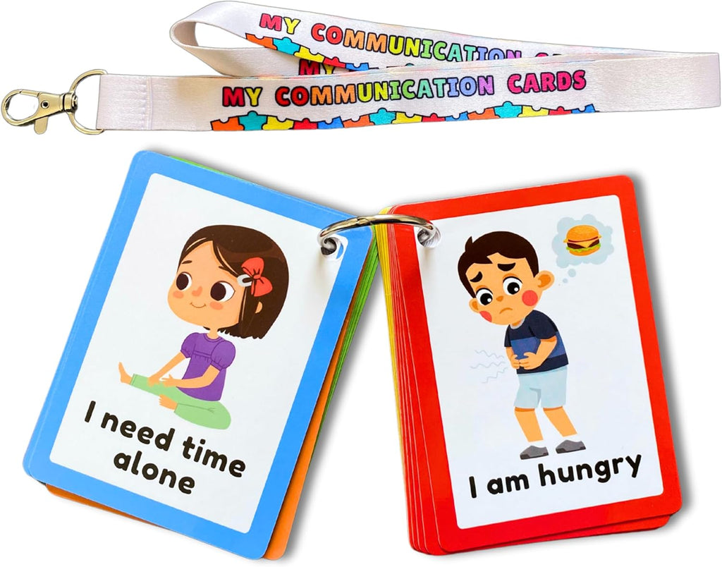 Communication Cards for Non Verbal Children and Adults, Autism Special Needs Visual Communication Aid Flash Cards (ENGLISH)