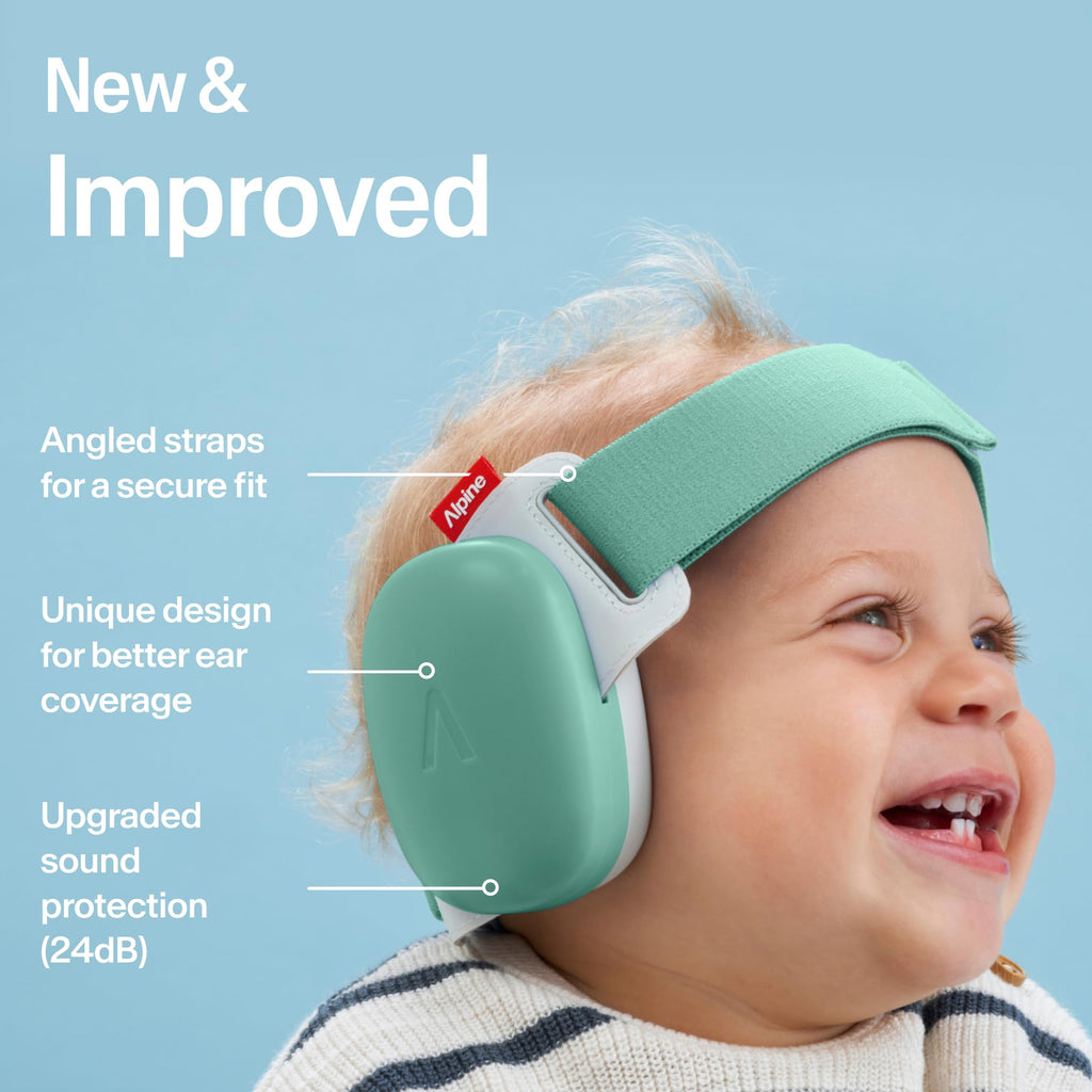 Alpine Muffy Baby Ear Defender for Babies and Toddlers up to 36 Months - CE & UKCA Certified - Noise Reduction Earmuffs - Comfortable Baby Headphones Against Hearing Damage & Improves Sleep - Blue