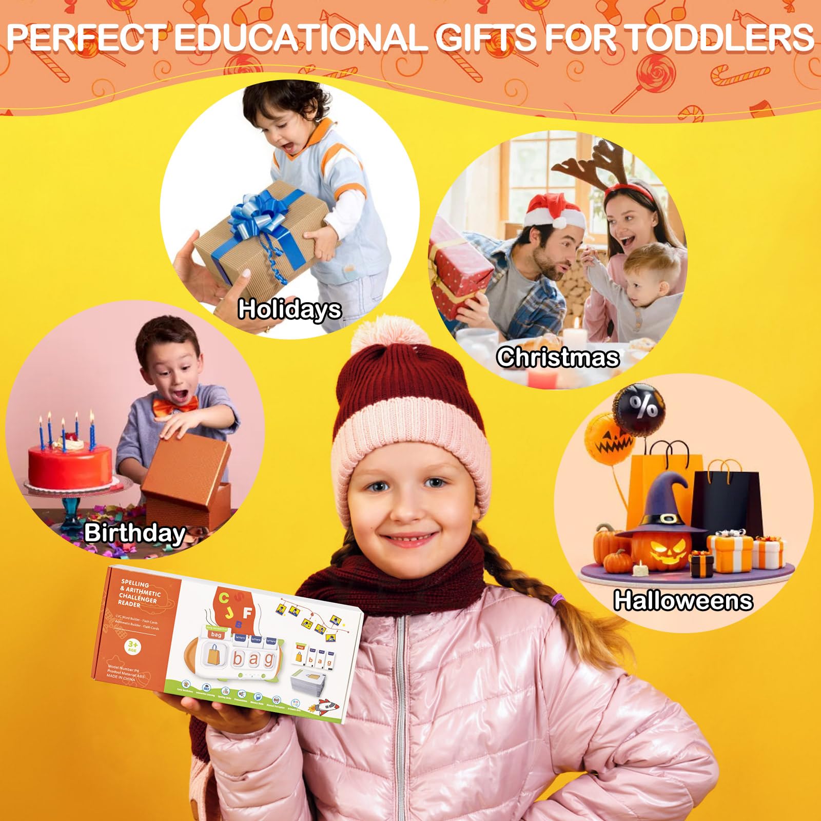 Talking Flash Cards Early Educational Toys for 3 4 5 6 Year Old Baby Boys Girls, Preschool Learning Reading Machine with 224 Words, Montessori Interactive Gift for Kids Toddlers
