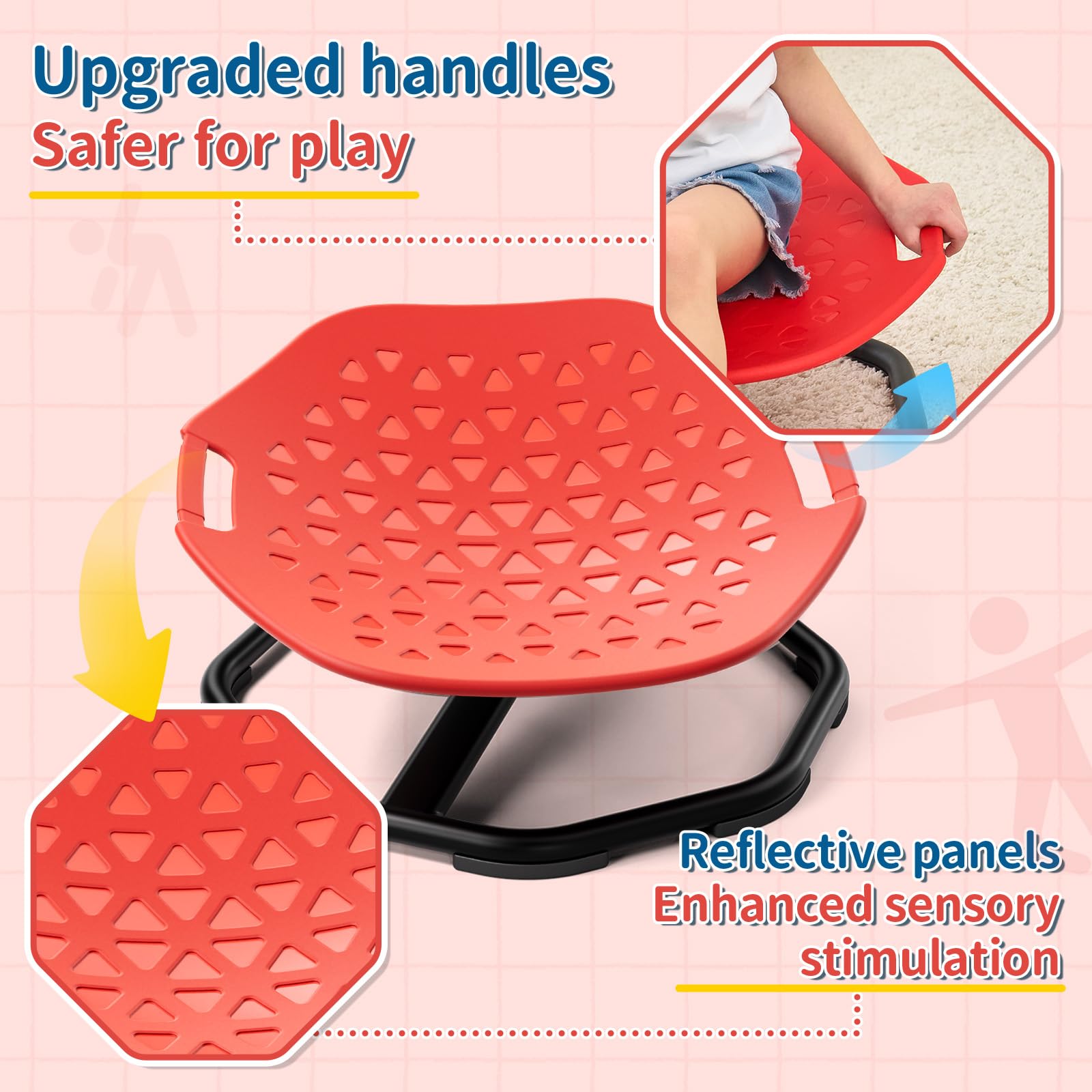 KidBloom Spinning Chair for Autism, Upgrade Handle Sensory Toys for Autism, Autism Sensory Equipment, Sit and Spin ADHD Sensory Chair