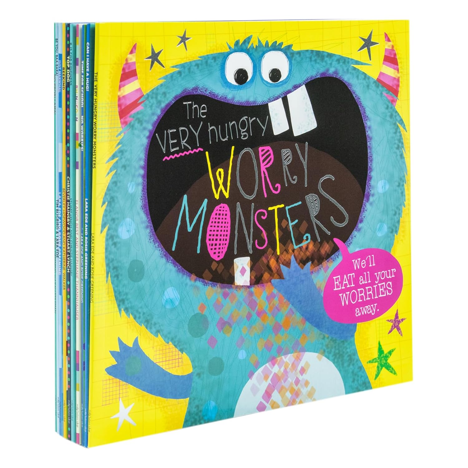 Very Hungry Worry Monster Behaviour and Emotions Library 10 Book Set Collection(Can I Have a Hug?, Time for School No Worries, Bee Kind, Be You, Rhino Corn, K is for Kindness)