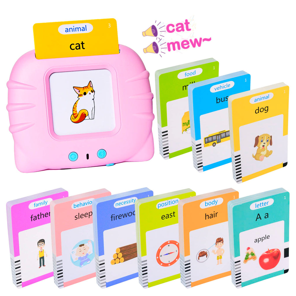 Talking Flash Cards Early Educational Toys for 3 4 5 6 Year Old Baby Boys Girls, Preschool Learning Reading Machine with 224 Words, Montessori Interactive Gift for Kids Toddlers