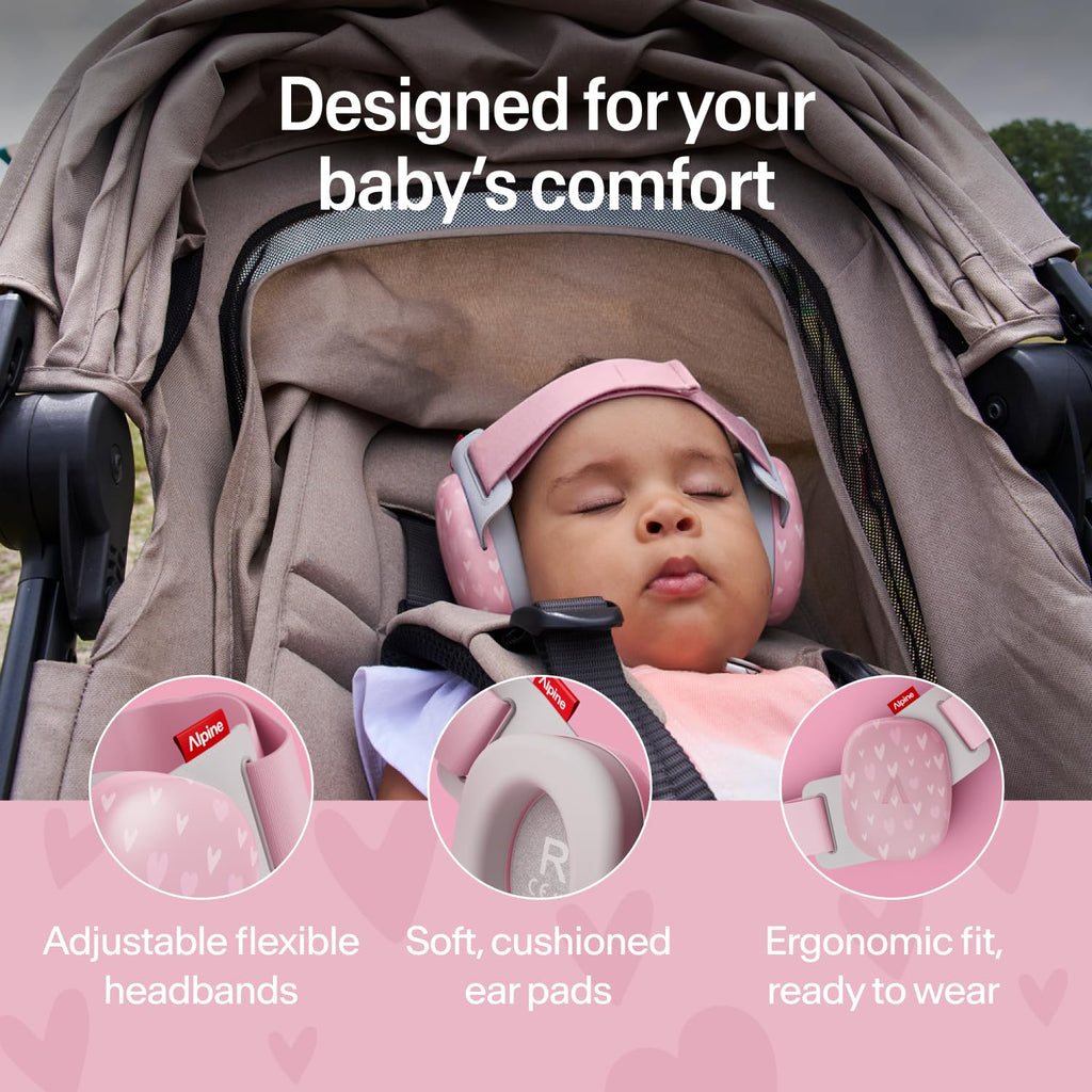 Alpine Muffy Baby Ear Defender for Babies and Toddlers up to 36 Months - CE & UKCA Certified - Noise Reduction Earmuffs - Comfortable Baby Headphones Against Hearing Damage & Improves Sleep - Blue