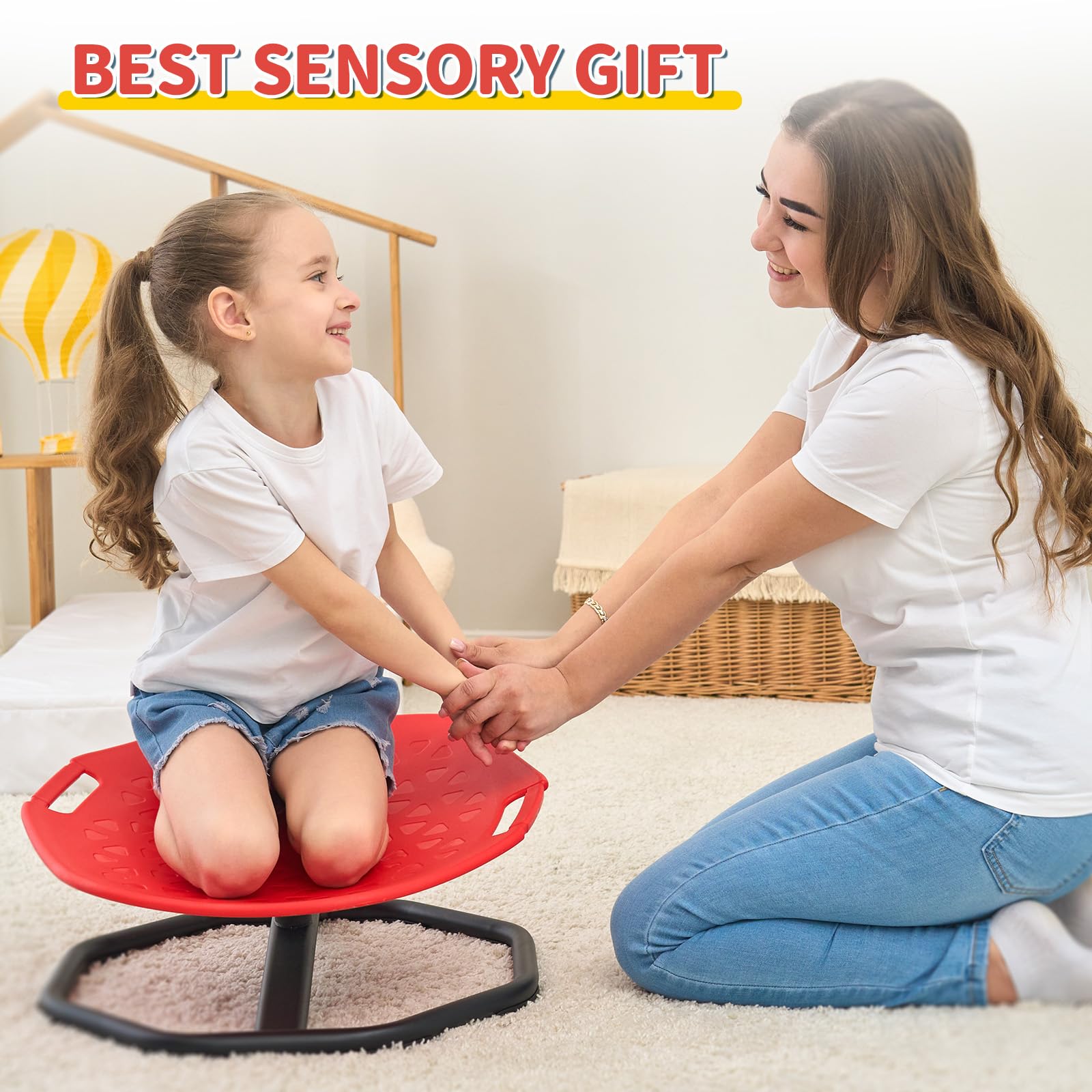 KidBloom Spinning Chair for Autism, Upgrade Handle Sensory Toys for Autism, Autism Sensory Equipment, Sit and Spin ADHD Sensory Chair