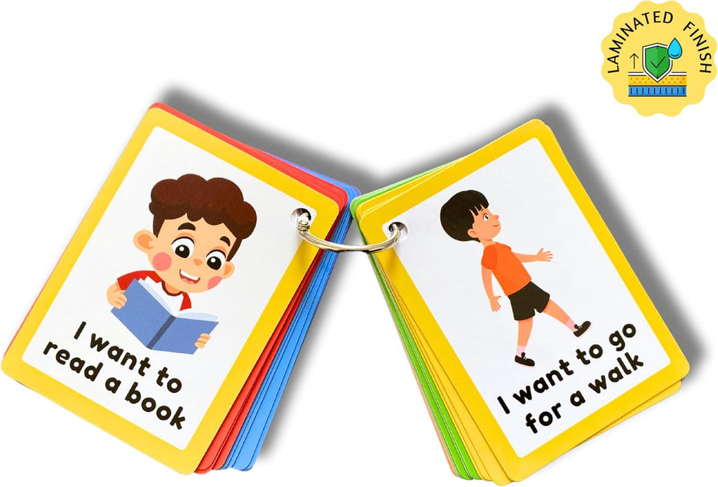 Communication Cards for Non Verbal Children and Adults, Autism Special Needs Visual Communication Aid Flash Cards (ENGLISH)