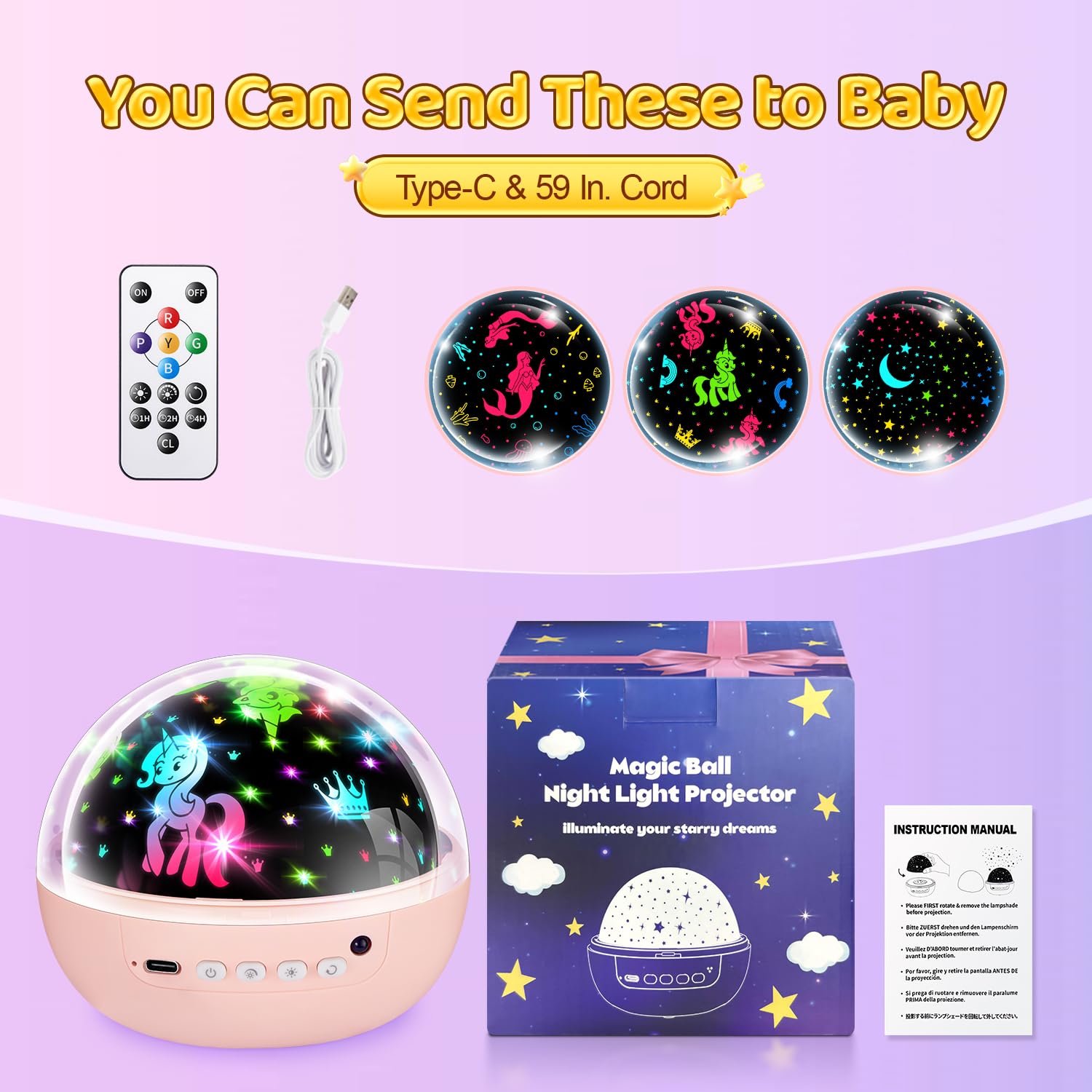 Sensory Toys Baby Toys,93 Lighting Mode Sensory Lights,Dimmable+Timer+Remote Star Projector Baby Lights Projector,360°Rotate Baby Night Light Kids Night Light Projector,Baby Boy Gifts Baby Girl Gifts