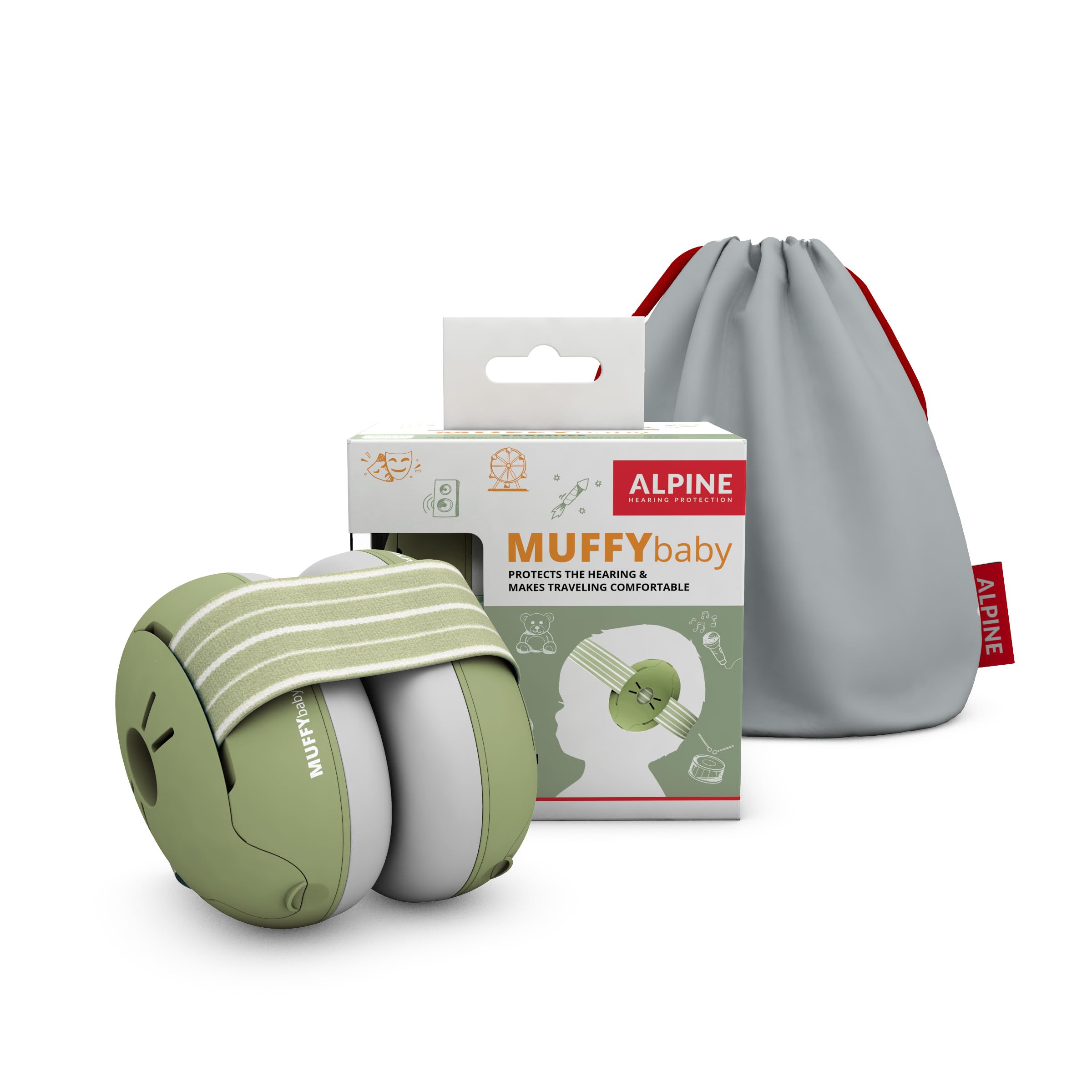Alpine Muffy Baby Ear Defender for Babies and Toddlers up to 36 Months - CE & UKCA Certified - Noise Reduction Earmuffs - Comfortable Baby Headphones Against Hearing Damage & Improves Sleep - Blue