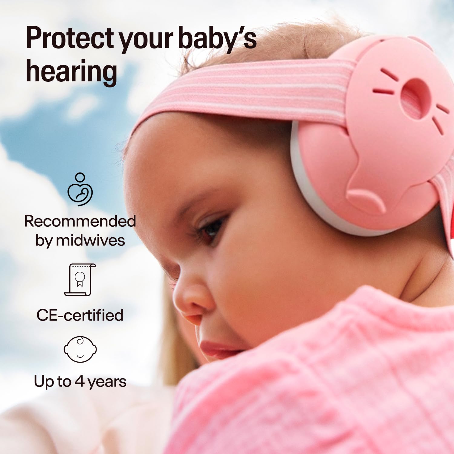Alpine Muffy Baby Ear Defender for Babies and Toddlers up to 36 Months - CE & UKCA Certified - Noise Reduction Earmuffs - Comfortable Baby Headphones Against Hearing Damage & Improves Sleep - Blue