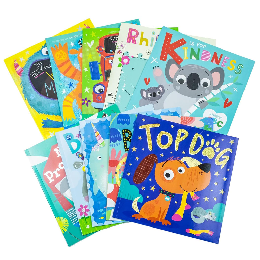 Very Hungry Worry Monster Behaviour and Emotions Library 10 Book Set Collection(Can I Have a Hug?, Time for School No Worries, Bee Kind, Be You, Rhino Corn, K is for Kindness)