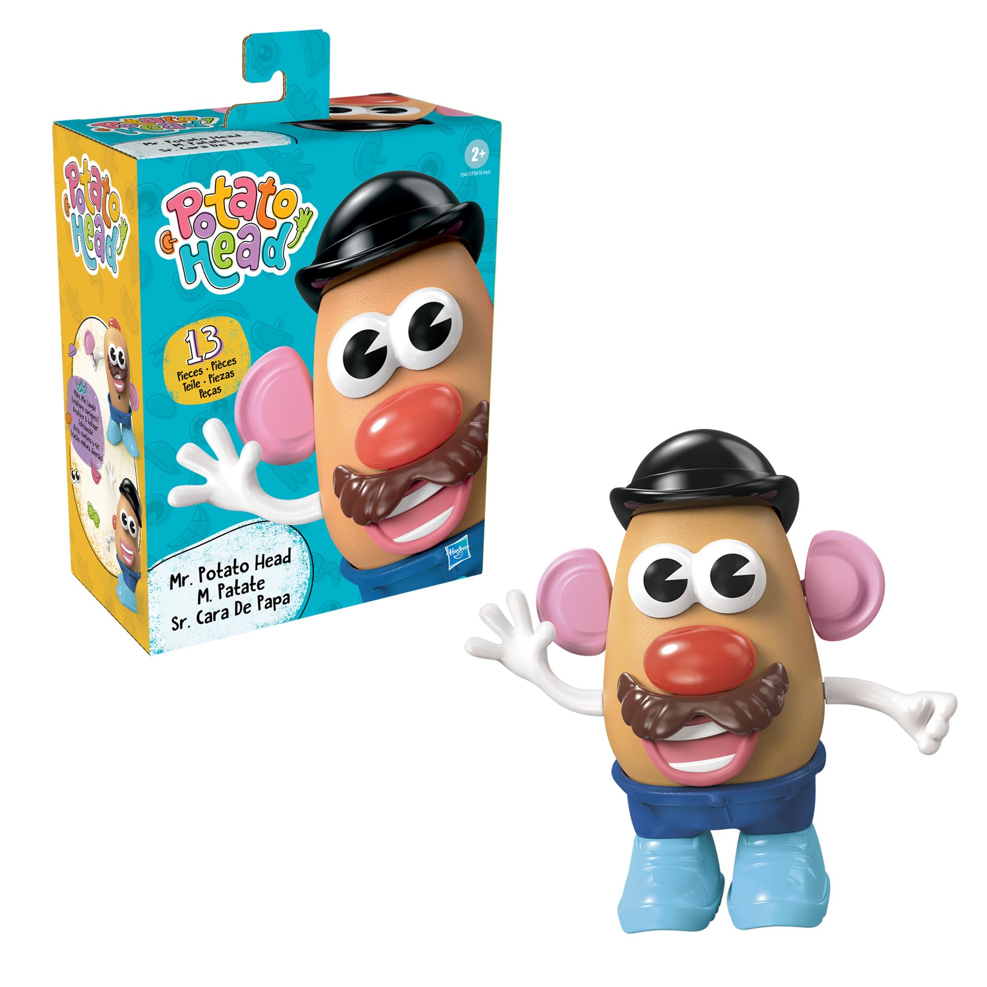 Mr. Potato Head Playskool, Fun Figure Toddler Toy for Girls and Boys, Classic Mix and Match Toys, Black