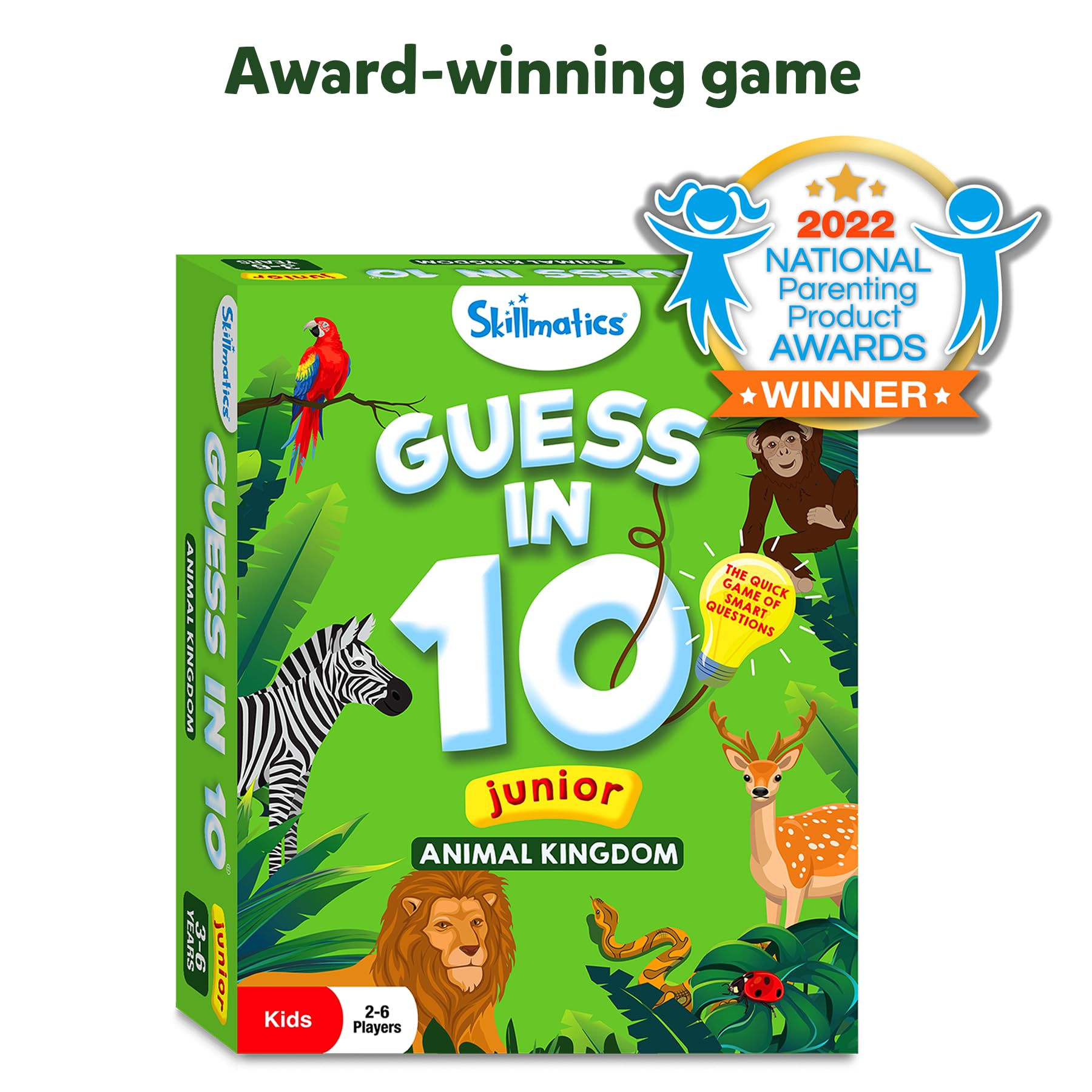 Skillmatics Guess in 10 Animal Planet, Card Game, Perfect for Boys, Girls, Kids, Teens, Adults Who Love Animals, Trivia Games, Travel Games, Gifts for Ages 6, 7, 8, 9, 10, and Up