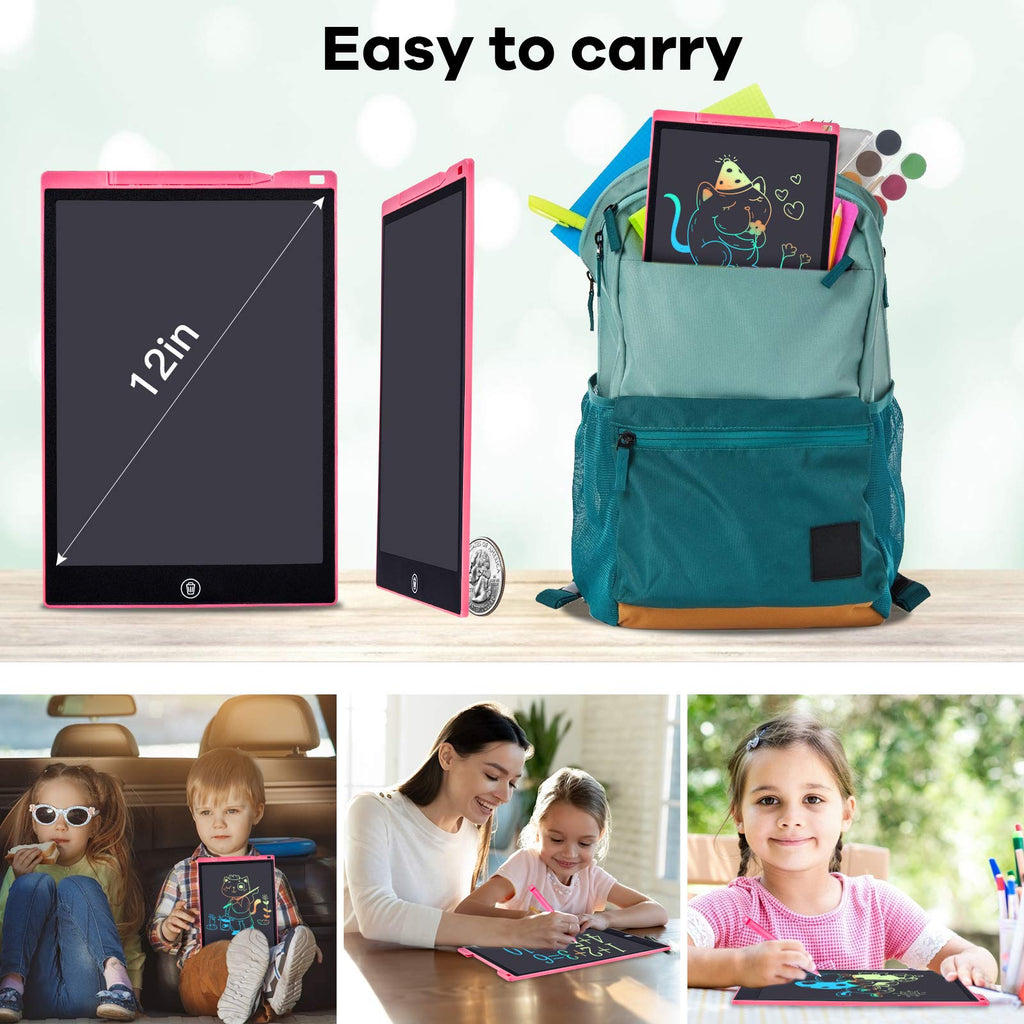 LCD Writing Tablet, 12 Inch LCD Coloring Drawing Tablet Doodle Board for Kids Learning Toys, Erasable Electronic eWriter Handwriting Sketch Pad, Christmas Birthday Gifts for 3 Age+