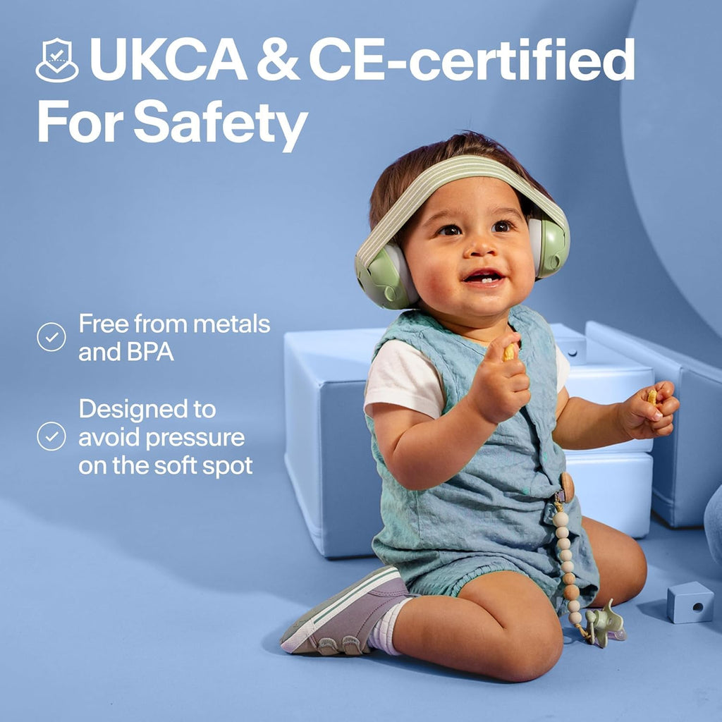 Alpine Muffy Baby Ear Defender for Babies and Toddlers up to 36 Months - CE & UKCA Certified - Noise Reduction Earmuffs - Comfortable Baby Headphones Against Hearing Damage & Improves Sleep - Blue