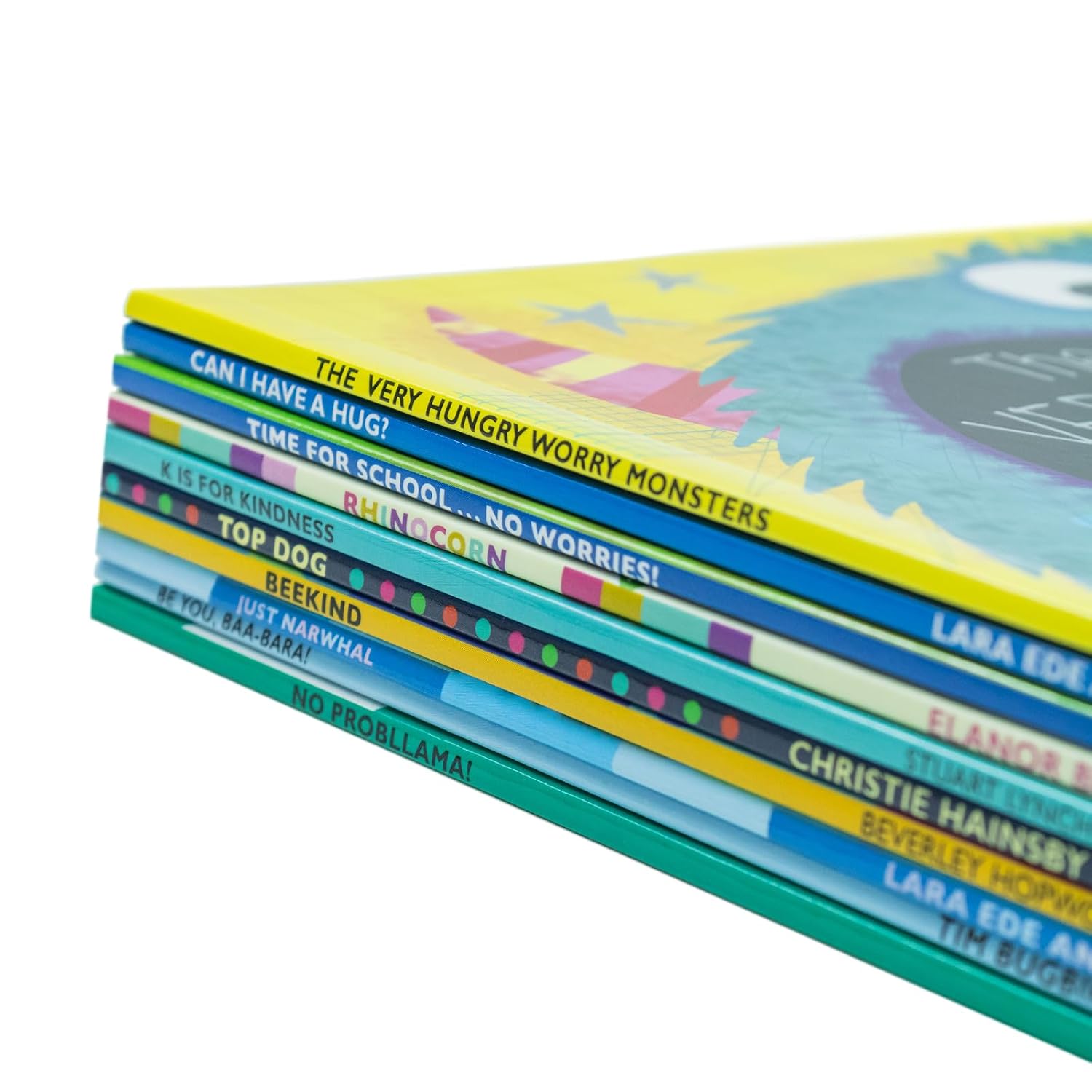 Very Hungry Worry Monster Behaviour and Emotions Library 10 Book Set Collection(Can I Have a Hug?, Time for School No Worries, Bee Kind, Be You, Rhino Corn, K is for Kindness)