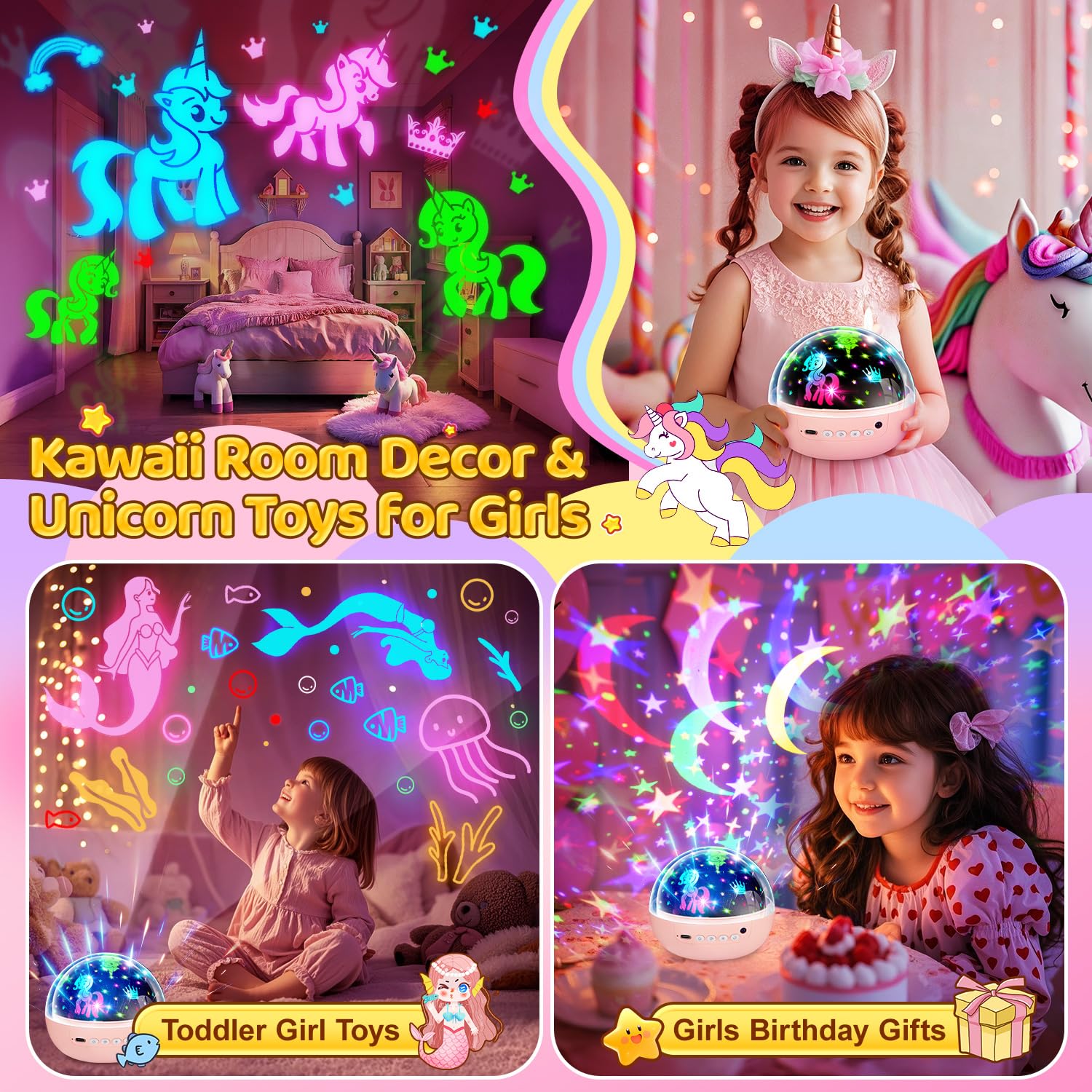 Sensory Toys Baby Toys,93 Lighting Mode Sensory Lights,Dimmable+Timer+Remote Star Projector Baby Lights Projector,360°Rotate Baby Night Light Kids Night Light Projector,Baby Boy Gifts Baby Girl Gifts