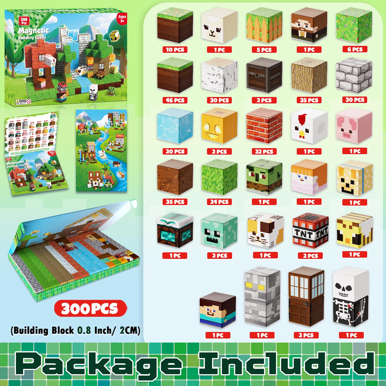 ToyUnited Magnetic Blocks - 100PCS Magnetic Building Blocks Tiles Cubes Stacking, Creative Construction Toys STEM Montessori Sensory Toys for Kids Boys Girls Ages 3 4 5 6 7 8 9 10 Birthday Gifts