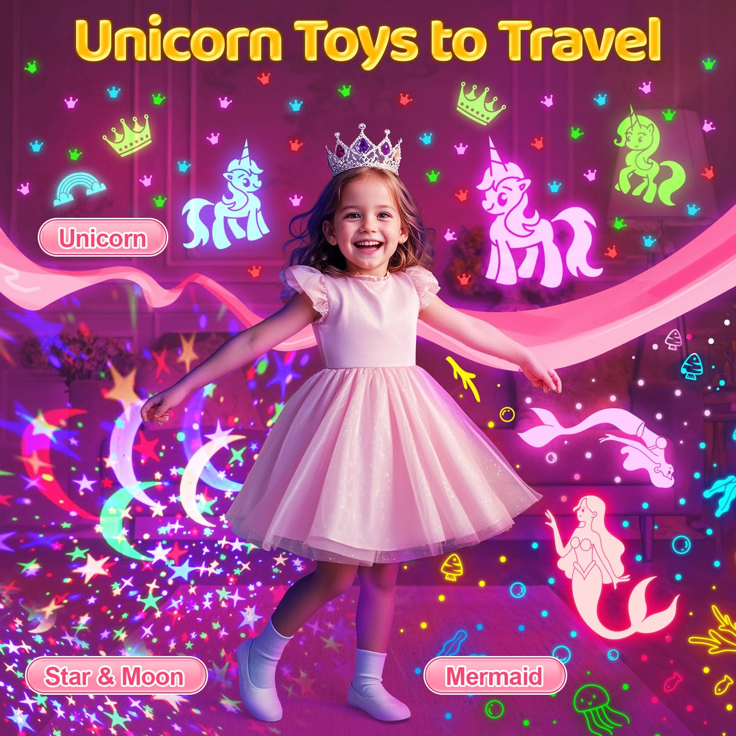 Sensory Toys Baby Toys,93 Lighting Mode Sensory Lights,Dimmable+Timer+Remote Star Projector Baby Lights Projector,360°Rotate Baby Night Light Kids Night Light Projector,Baby Boy Gifts Baby Girl Gifts