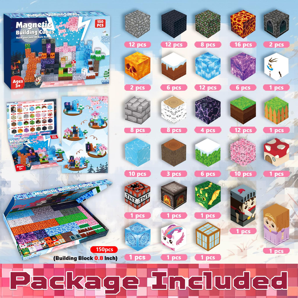 ToyUnited Magnetic Blocks - 100PCS Magnetic Building Blocks Tiles Cubes Stacking, Creative Construction Toys STEM Montessori Sensory Toys for Kids Boys Girls Ages 3 4 5 6 7 8 9 10 Birthday Gifts