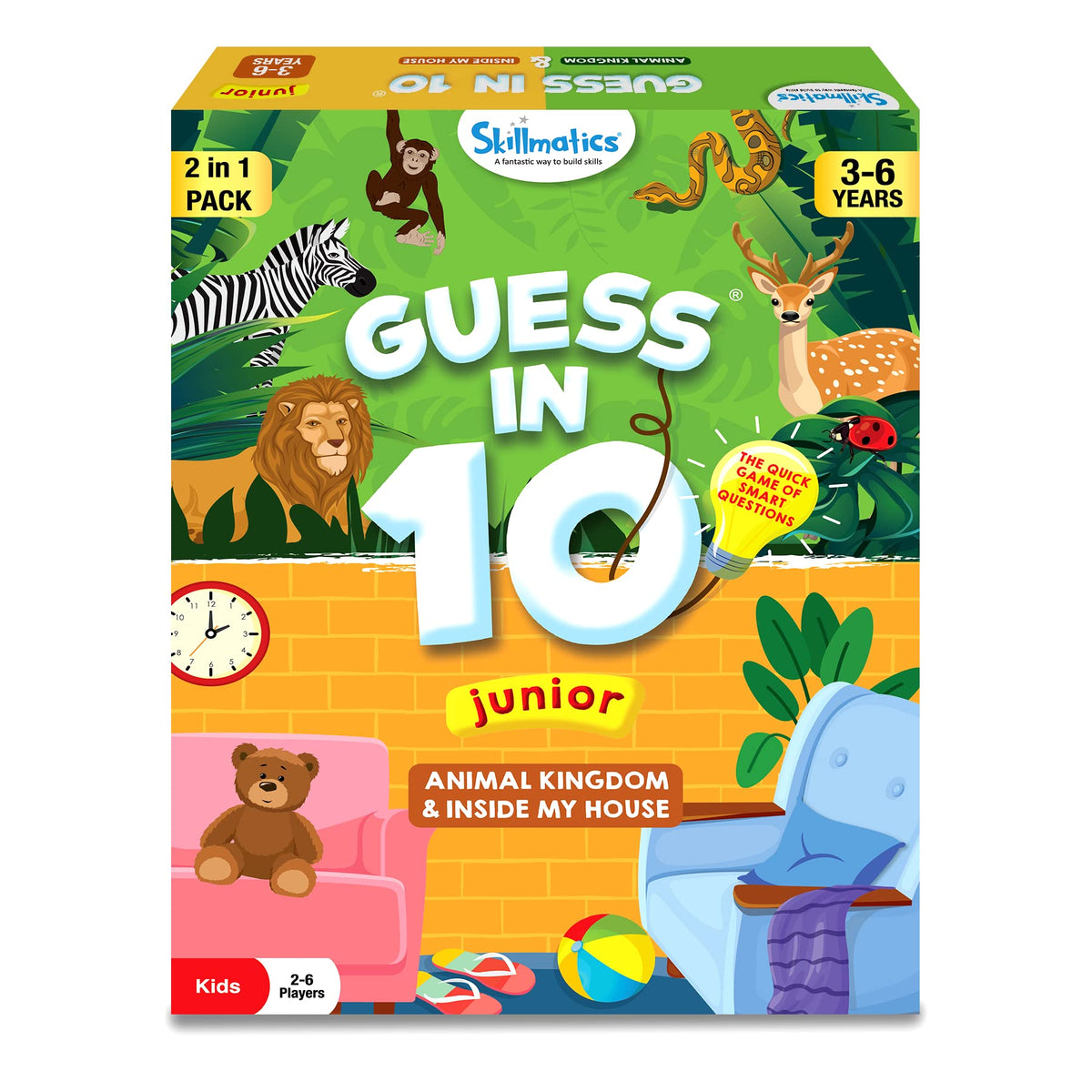 Skillmatics Guess in 10 Animal Planet, Card Game, Perfect for Boys, Girls, Kids, Teens, Adults Who Love Animals, Trivia Games, Travel Games, Gifts for Ages 6, 7, 8, 9, 10, and Up