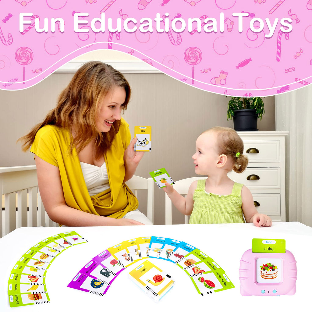 Talking Flash Cards Early Educational Toys for 3 4 5 6 Year Old Baby Boys Girls, Preschool Learning Reading Machine with 224 Words, Montessori Interactive Gift for Kids Toddlers