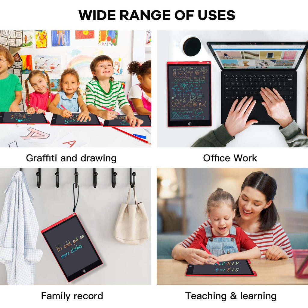 LCD Writing Tablet, 12 Inch LCD Coloring Drawing Tablet Doodle Board for Kids Learning Toys, Erasable Electronic eWriter Handwriting Sketch Pad, Christmas Birthday Gifts for 3 Age+