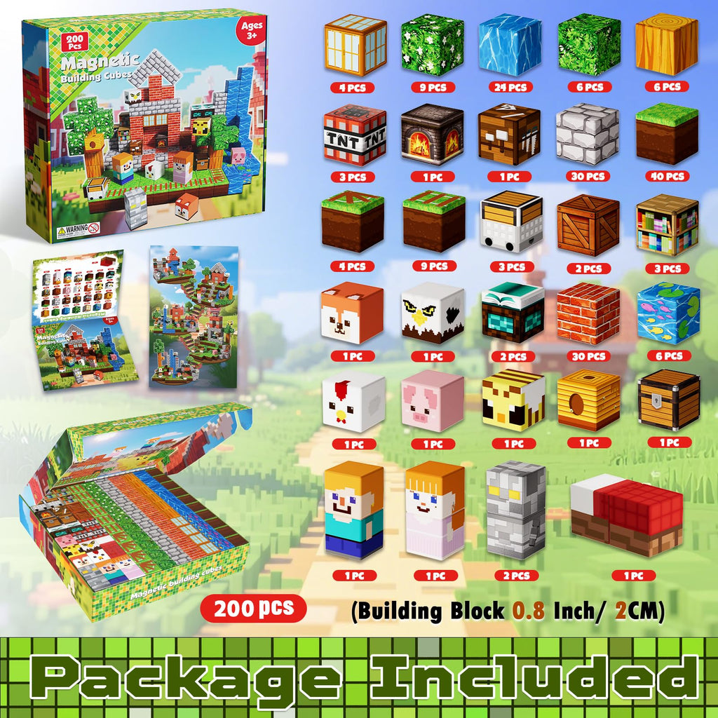 ToyUnited Magnetic Blocks - 100PCS Magnetic Building Blocks Tiles Cubes Stacking, Creative Construction Toys STEM Montessori Sensory Toys for Kids Boys Girls Ages 3 4 5 6 7 8 9 10 Birthday Gifts
