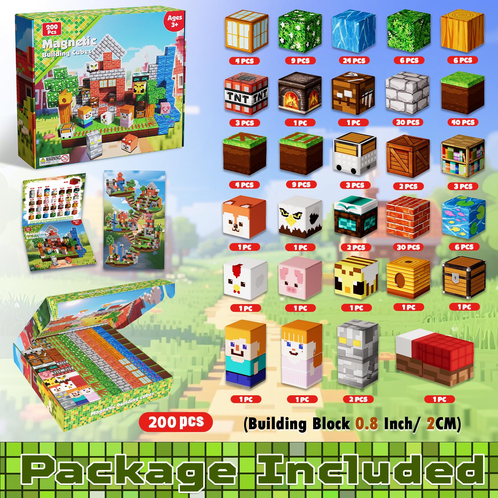 ToyUnited Magnetic Blocks - 100PCS Magnetic Building Blocks Tiles Cubes Stacking, Creative Construction Toys STEM Montessori Sensory Toys for Kids Boys Girls Ages 3 4 5 6 7 8 9 10 Birthday Gifts