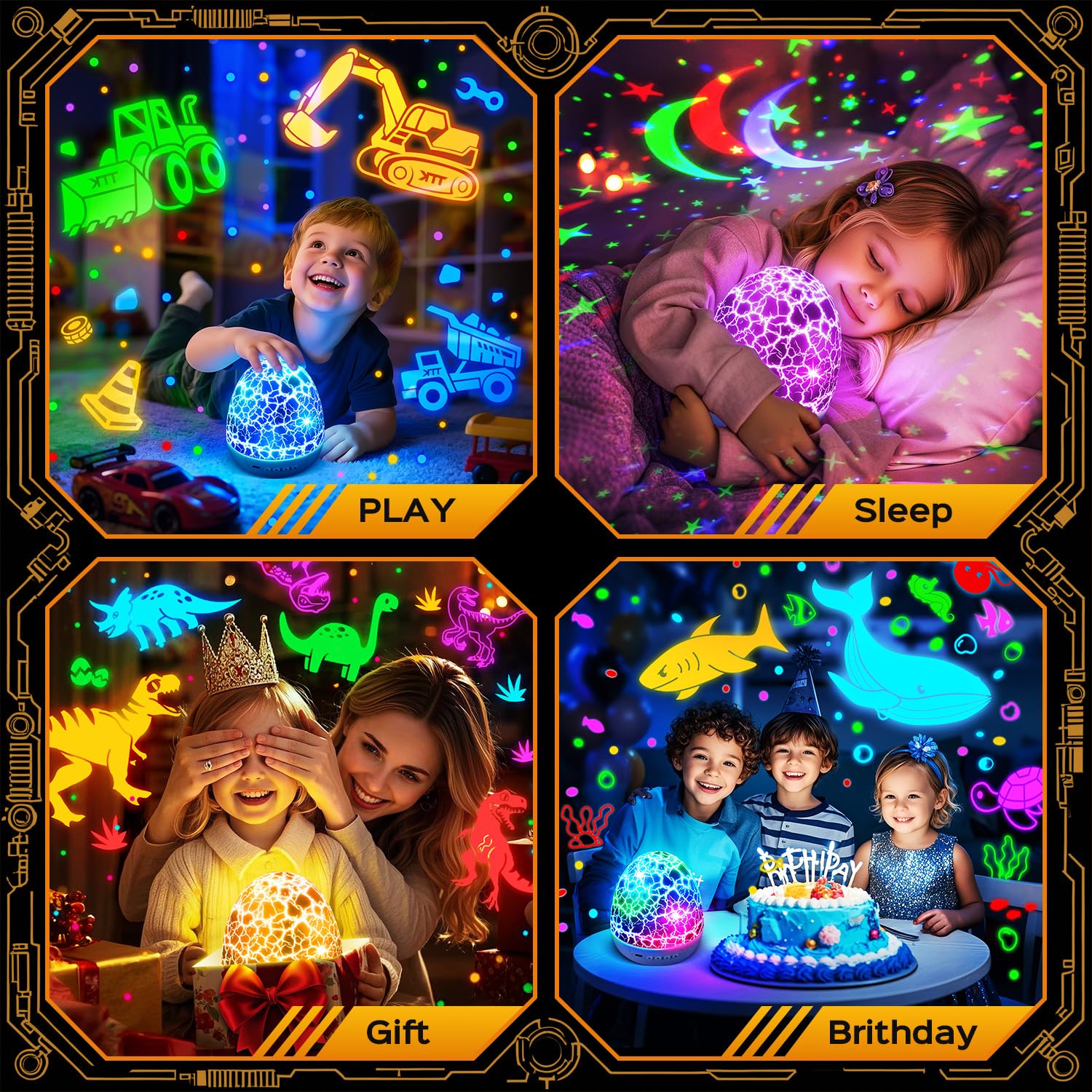 Sensory Toys Baby Toys,93 Lighting Mode Sensory Lights,Dimmable+Timer+Remote Star Projector Baby Lights Projector,360°Rotate Baby Night Light Kids Night Light Projector,Baby Boy Gifts Baby Girl Gifts