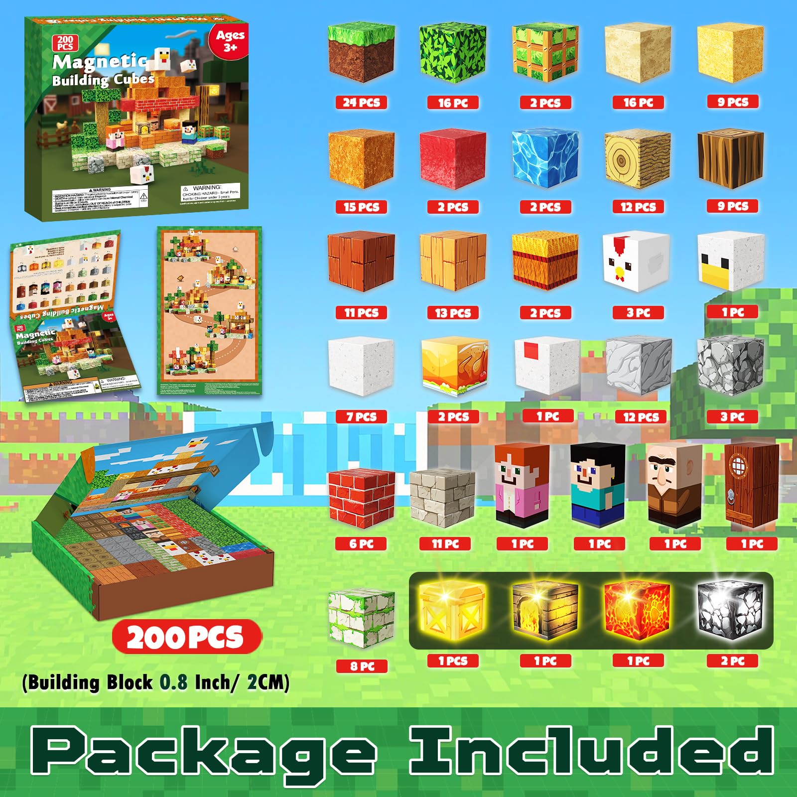 ToyUnited Magnetic Blocks - 100PCS Magnetic Building Blocks Tiles Cubes Stacking, Creative Construction Toys STEM Montessori Sensory Toys for Kids Boys Girls Ages 3 4 5 6 7 8 9 10 Birthday Gifts