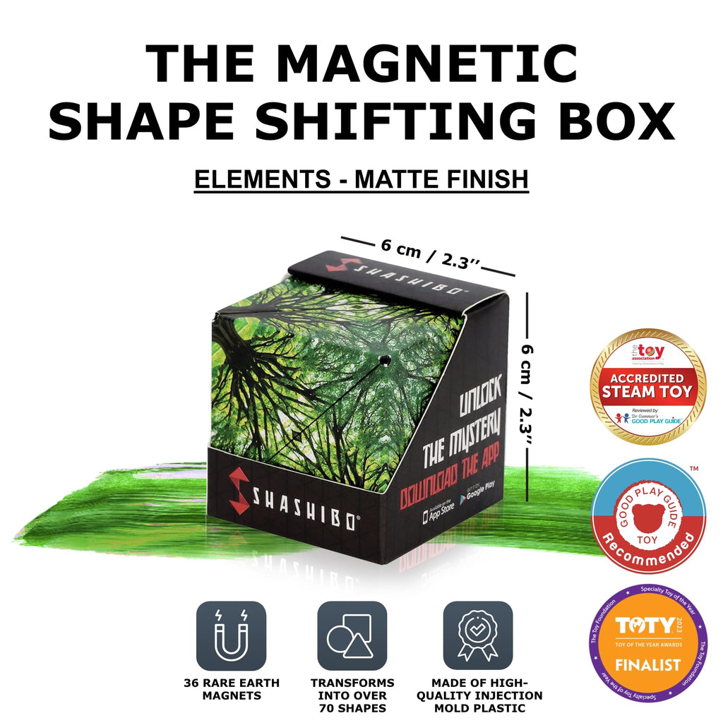 Shashibo Shape Shifting Box - Award-Winning STEM Fidget Toy with Ultra Strong Magnets - Puzzle Cube Transforms Into 100+ Shapes, Perfect Sensory Gift for Kids, Teens, and Adults (Spaced Out)
