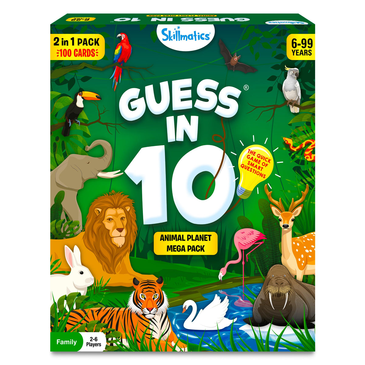 Skillmatics Guess in 10 Animal Planet, Card Game, Perfect for Boys, Girls, Kids, Teens, Adults Who Love Animals, Trivia Games, Travel Games, Gifts for Ages 6, 7, 8, 9, 10, and Up