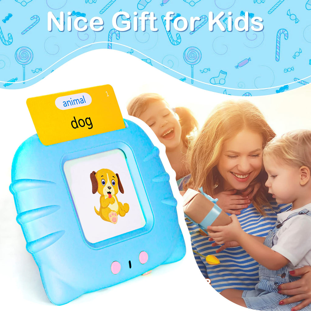 Talking Flash Cards Early Educational Toys for 3 4 5 6 Year Old Baby Boys Girls, Preschool Learning Reading Machine with 224 Words, Montessori Interactive Gift for Kids Toddlers